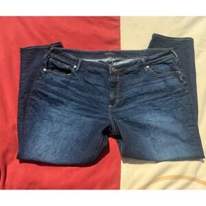Silver Jeans Co Boyfriend Dark Wash Denim Plus Size 24W L29 W27101EKC474